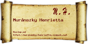 Muránszky Henrietta névjegykártya